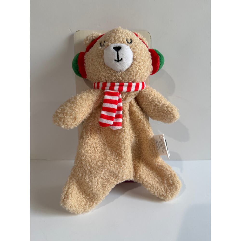 Parents Choice Walmart Soft Baby Lovey Plush Holiday Bear Scarf Earmuffs NEW